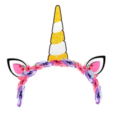 8 Tiara De Papel Unicornio Decoraçãp Festa Aniversárop Foto mini 4