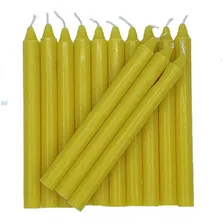 8 Velas Palito - Velas Brancas, Coloridas E Bicolor Com 18cm Cor Amarelo Foto mini 1