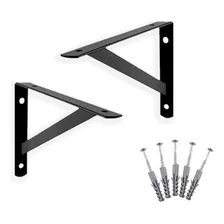 8 X Kit Suporte Cantoneira Mão Francesa 20cm Cor Preto Foto mini 1