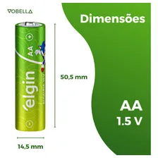 80 Pilhas Alcalina Aa Pequena 2a 1,5v Lr6 10 Blisters Elgin Foto mini 3
