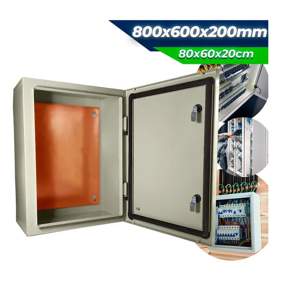 80x60x20 Montagem Painel Elétrico Quadro Comando 800x600x200 Cor Bege Ral 7032 Foto 1