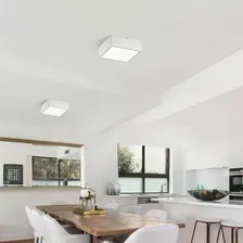 8x Plafon Lustre Sobrepor Quadrado + 16 Led E27 Mf209 Estrutura Branco Foto mini 2