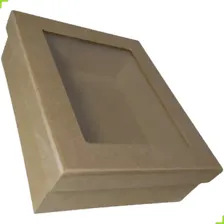 9 Caixas De Presente C/ Tampa De Vidro Mdf Natural Linda Foto mini 3