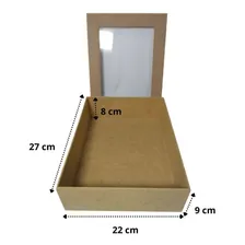 9 Caixas De Presente C/ Tampa De Vidro Mdf Natural Linda Foto mini 4