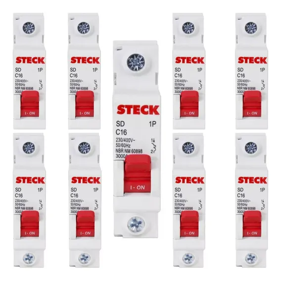 9 Disjuntor Din Unipolar Steck 16a Curva C Foto 1