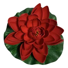 9 Flores De Lotus Artif. Flutuante Piscina 19cm Cores Foto mini 4