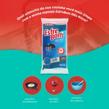 9 Un Esponja Antiaderente Não Risca Azul Esfrebom Lava Louça Foto mini 4