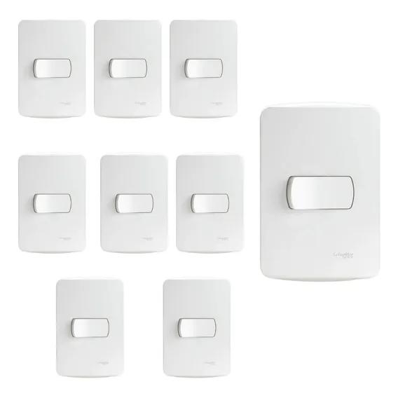 9 Un Interruptor Completo 10a Branco Schneider Miluz Foto 1