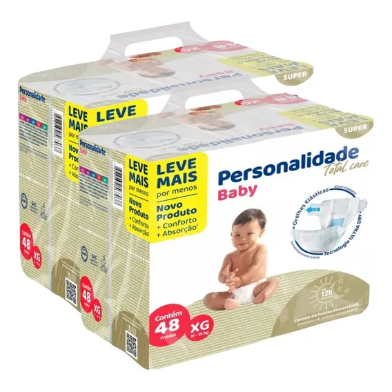 96 Fraldas Personalidade Total Care Xg 02 Pacotes Gênero Sem gênero Foto 1