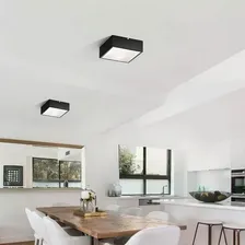 9x Plafon Lustre Sobrepor Quadrado + 18 Led E27 Mf209 Estrutura Preto Foto mini 2