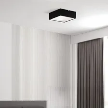 9x Plafon Lustre Sobrepor Quadrado + 18 Led E27 Mf209 Estrutura Preto Foto mini 4