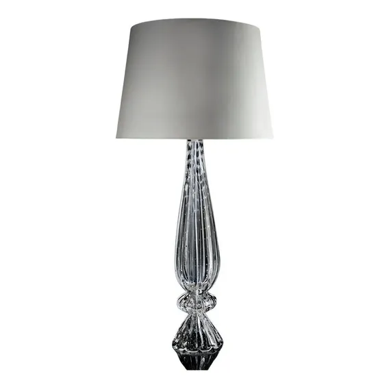 Abajour Em Cristal Murano Transparente - São Marcos 77cm Foto 1