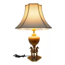 Abajur Antigo Alabastro Dourado Especial Cupula Oitavada 110V/220V Foto mini 1
