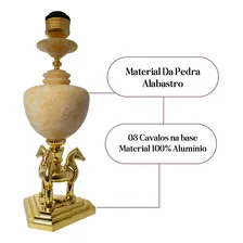 Abajur Antigo Alabastro Dourado Especial Cupula Oitavada 110V/220V Foto mini 3