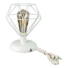 Abajur Aramado Diamante Pequeno Branco Ambientes Foto mini 1