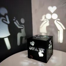 Abajur Cubo Luminária Led Presente Dia Dos Namorados Te Amo Cor da cúpula Preto Cor da estrutura Preto Foto mini 4