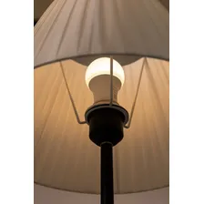 Abajur De Chão Luminária De Piso Poste Luminaria Chao Coluna Cúpula Bege Foto mini 4