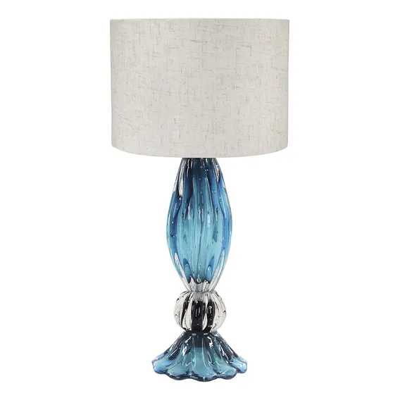 Abajur Em Cristal Murano Para Quarto Sala Verona Labone Cor Aquamarine Base Abajur Verona Foto 1