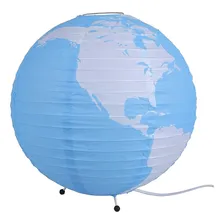 Abajur Globo Mapa Mundi Papel Design Luminária Orb 35cm Foto mini 1