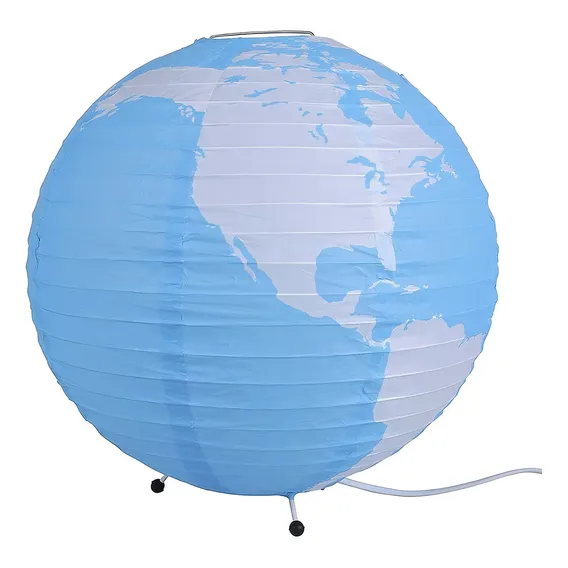 Abajur Globo Mapa Mundi Papel Design Luminária Orb 35cm Foto 1