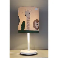 Abajur Infantil Safari Cúpula Tecido 20x42 Foto mini 3