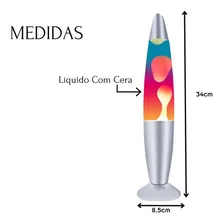Abajur Lava Lamp Decorativa 220v De Mesa Tricolor 34cm Cor Tricolor 220v Cor Da Estrutura Metálico Foto mini 3