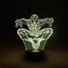 Abajur Luminária Led 3d Homem-aranha Estrutura Preto Foto mini 3