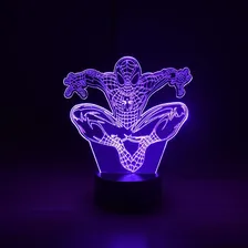 Abajur Luminária Led 3d Homem-aranha Estrutura Preto Foto mini 2