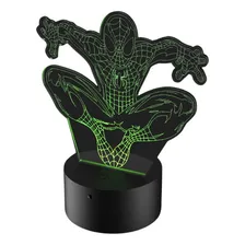 Abajur Luminária Led 3d Homem-aranha Estrutura Preto Foto mini 1