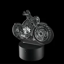 Abajur Luminária Led 3d - Moto Estrutura Preto Foto mini 2