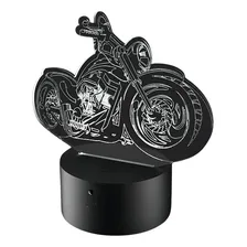 Abajur Luminária Led 3d - Moto Estrutura Preto Foto mini 1