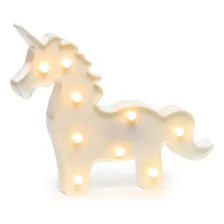 Abajur Luminária Led Decorativo Enfeite Unicórnio Branco Foto mini 1