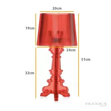 Abajur Luminária Polaris Bourgie AcrÃlico Vermelho Foto mini 3