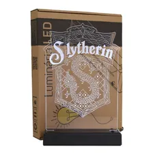 Abajur Luminária Sonserina Harry Potter Slytherin Led Cúpula Verde Estrutura Preto Foto  mini 1
