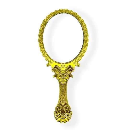 Abebê Espelho Tamanho Medio Dobravel Oxum Umbanda Dourado Foto 1