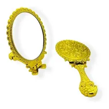 Abebê Espelho Tamanho Medio Dobravel Oxum Umbanda Dourado Foto mini  2