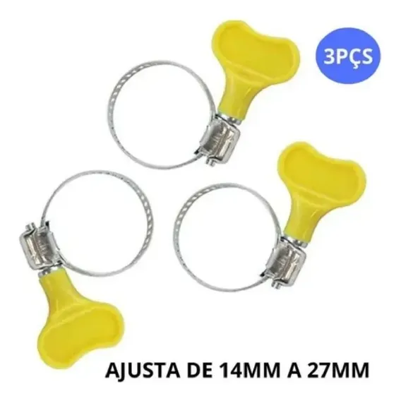 Abraçadeira Borboleta Ajustável Alumin Mangueira Gás Jardim Cor Cromada Foto 1