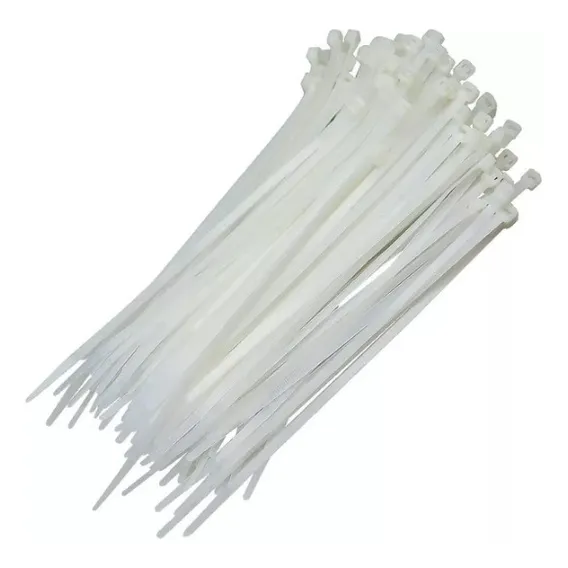 Abraçadeira Nylon 3.5 X 280mm 100 Pecas Branco E Preto Foto 1