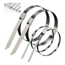 Abraçadeira Zip Tie Termotape Em Aço Inox 10cm Comp 10 Peças Cor Prateado Foto  mini 1
