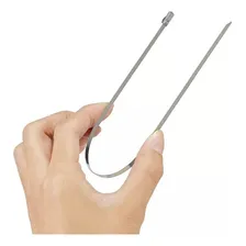 Abraçadeira Zip Tie Termotape Em Aço Inox 10cm Comp 10 Peças Cor Prateado Foto mini 4