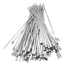 Abraçadeira Zip Tie Termotape Em Aço Inox 10cm Comp 10 Peças Cor Prateado Foto mini  3