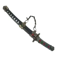 Abridor De Cartas Mini Katana Preta Enfeite Decorativo Foto mini  2