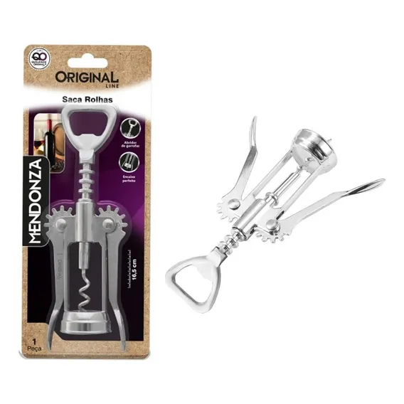Abridor De Garrafa Saca Rolhas Garçom Inox Casa Cozinha Bar Foto 1