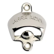 Abridor Garrafa Parede Abra Aqui Pequeno 2 Peças Decoração Cor Niquelado Foto mini 2