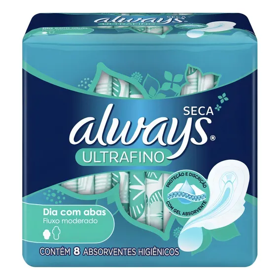 Absorvente Always Active Ultrafino Com Abas - 8 Unidades Foto 1