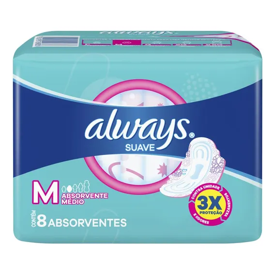 Absorvente Always Proteção Total Suave Com Abas - 8 Unidades Foto 1