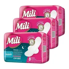 Absorvente Intimo Fem. Fluxo Intenso Noturno Mili (80 Un Foto  mini 1