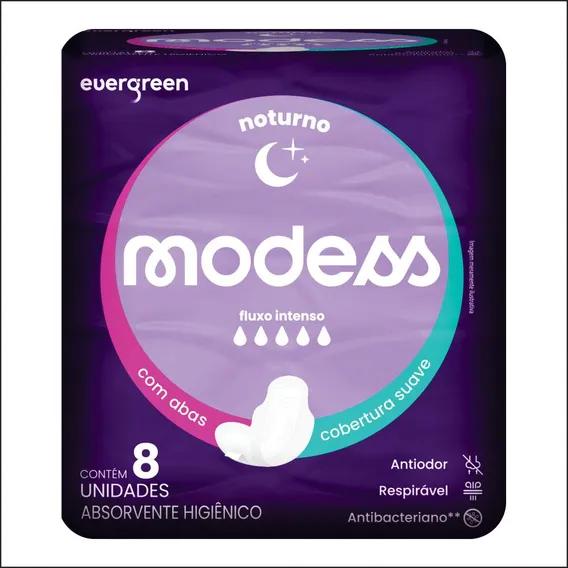 Absorvente Modess Noturno Com Abas 8un Foto 1