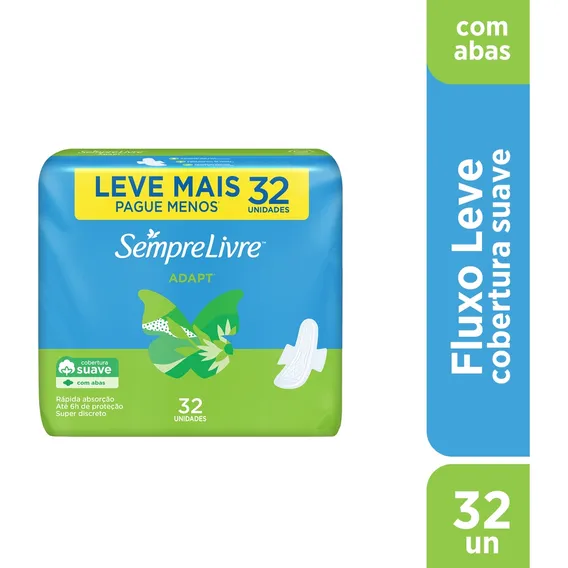 Absorvente Sempre Livre Adapt Suave C/Abas 32 Unidades Foto 1