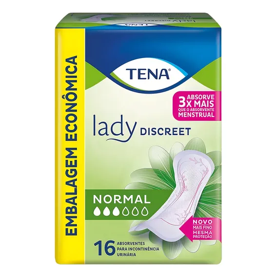 Absorvente Tena Lady Normal Incontinência Moderada 16 Unid Foto 1